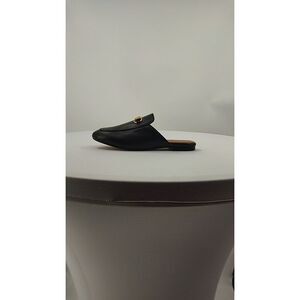 Quince Italian Leather Horsebit Loafer Mule Black Shoes 8.5